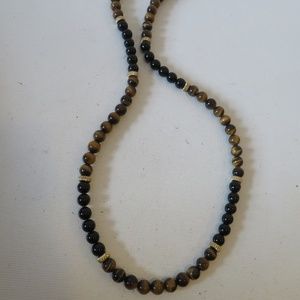 SHAG BLACK BROWN BEADED NECKLACE LENGTH 30"